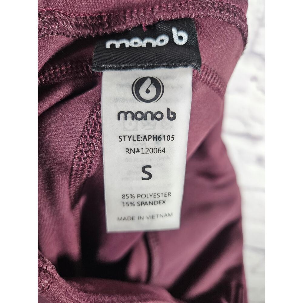 Mono B Women's Leggings Athletic Pant Size Small Burgandy NWT Style APH6105 - Picture 2 of 6